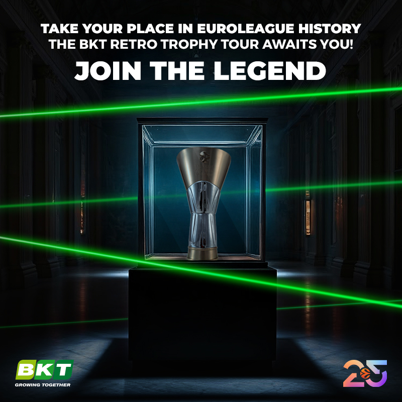 WITH THE “BKT RETRO TROPHY TOUR”, THE THREE EUROLEAGUE TROPHIES VISIT BASKETBALL FANS